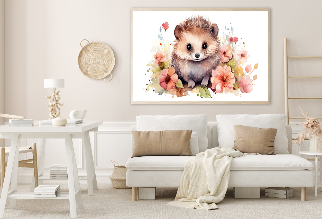 Small Mammal Surrounded By Flowers Home Decor Premium Quality Poster Print Choose Your Sizes