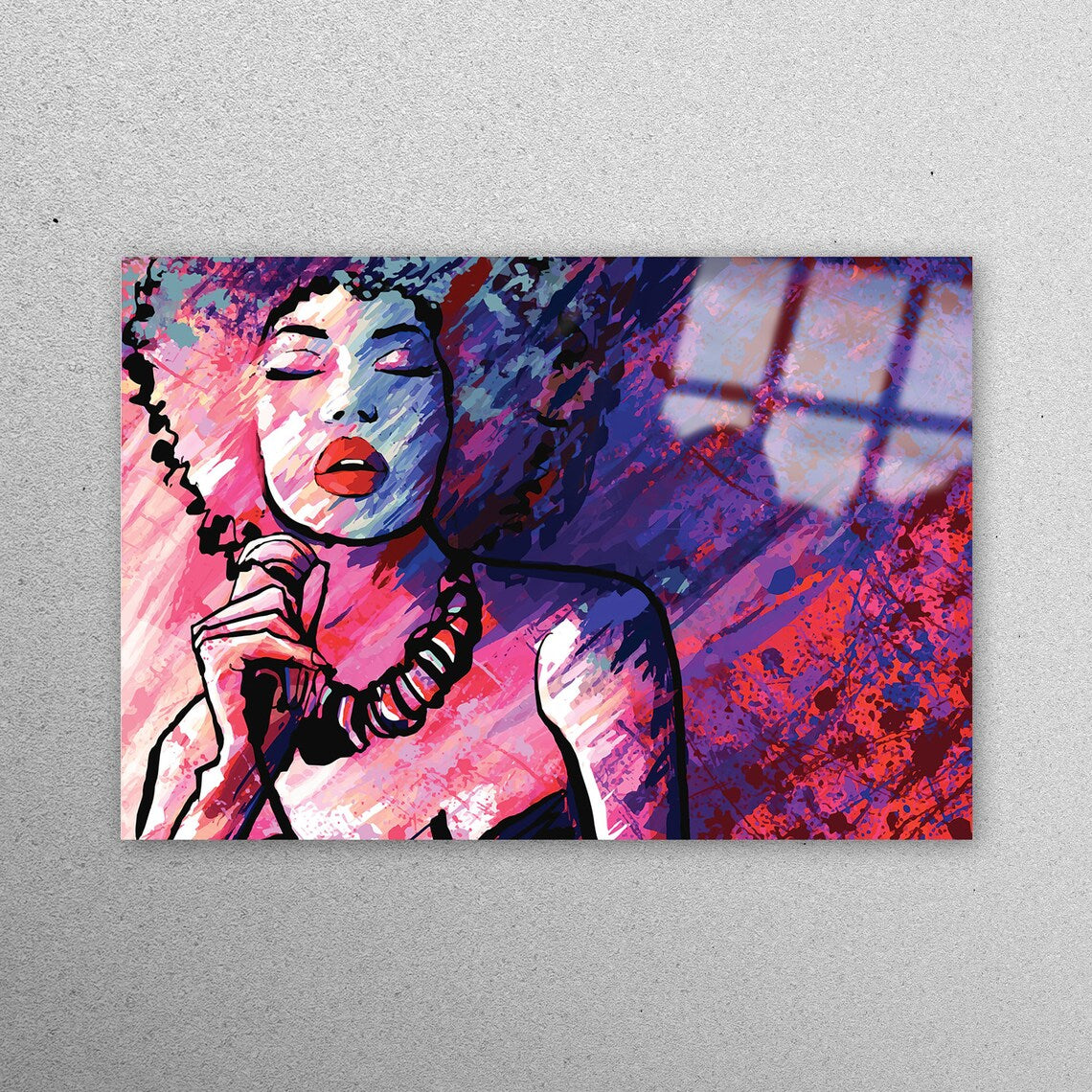 Woman Singer Painting Acrylic Glass Print Tempered Glass Wall Art 100% Made in Australia Ready to Hang