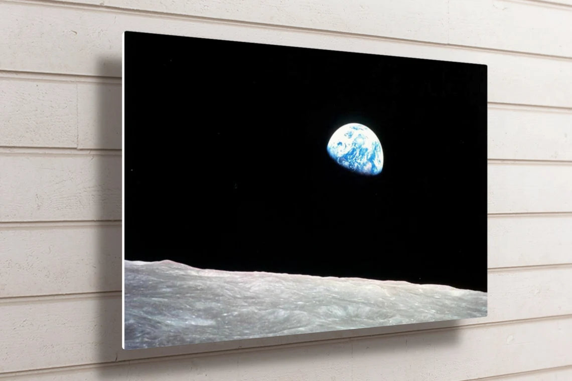 Earth View From Moon UV Direct Aluminum Print Australian Made Quality