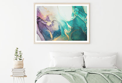 Blue Pink Gold Abstract Fluid Art Home Decor Premium Quality Poster Print Choose Your Sizes