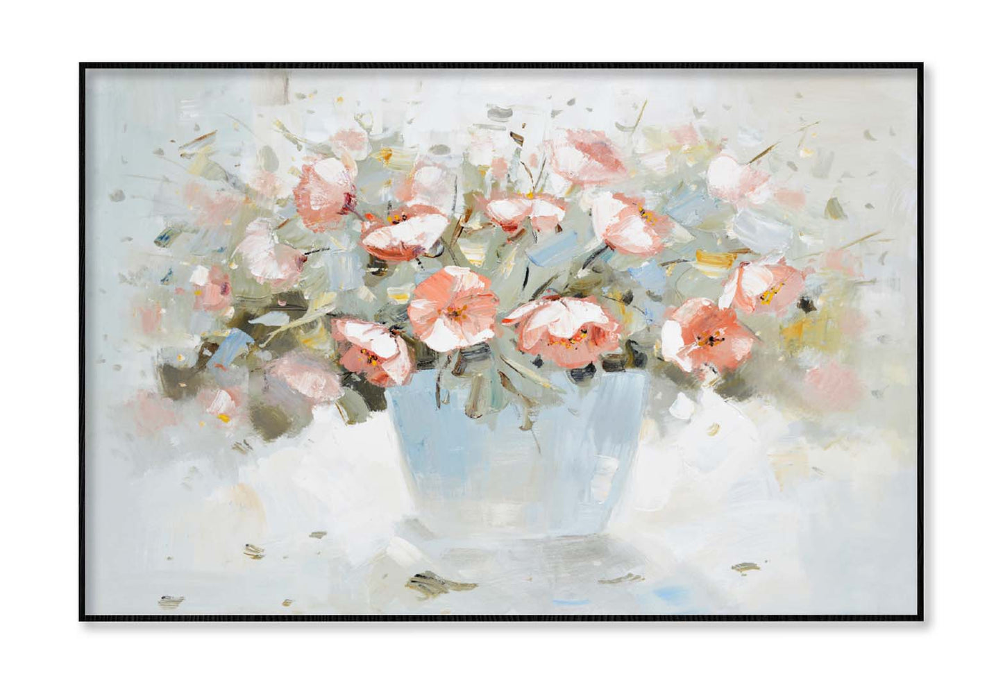 Pink Flowers, Modern Style, Painting Wall Art Limited Edition High Quality Print