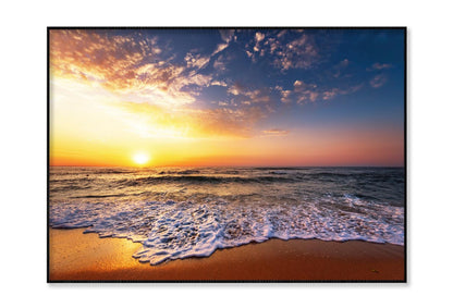 Beautiful Golden Sunset Over the Beach Home Decor Premium Quality Poster Print Choose Your Sizes