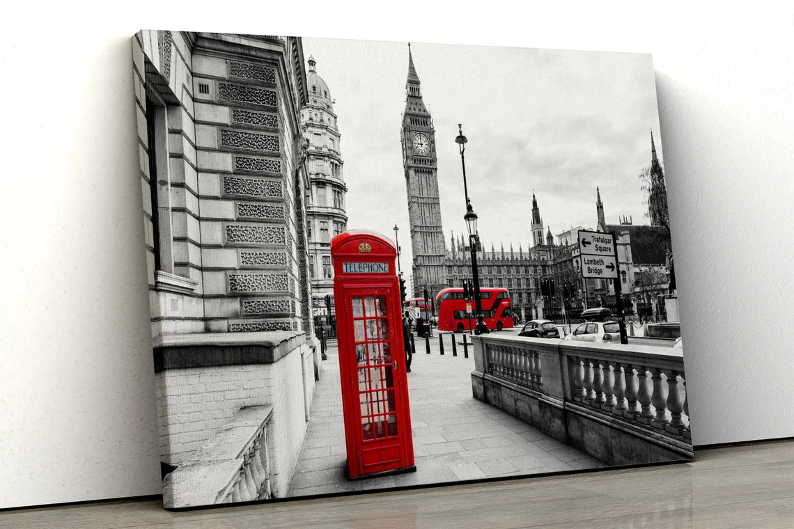 London black white and red UV Direct Aluminum Print Australian Made Quality