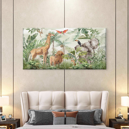 Africa Safari Jungle Animal Wall Art Canvas Office Home Room Framed 120x60cm
