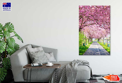 Blooming Pink Cherry Trees Spring Print 100% Australian Made