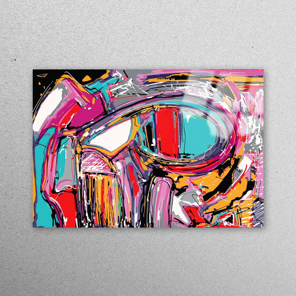 Modern Graffiti Abstract Acrylic Glass Print Tempered Glass Wall Art 100% Made in Australia Ready to Hang