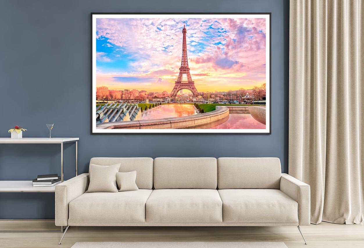 Eiffel Tower Is Reflected in A Pond Home Decor Premium Quality Poster Print Choose Your Sizes