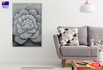 Gray Flower, Cool Colors, Blooming Wall Art Limited Edition High Quality Print