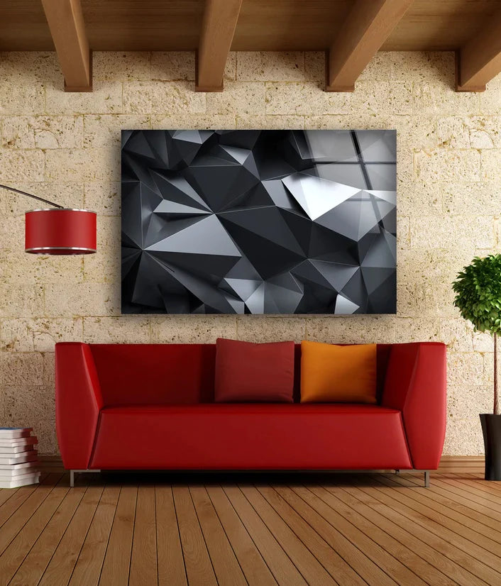 Black Abstract Fractal UV Direct Aluminum Print Australian Made Quality