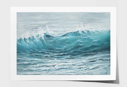 Waves, Blue Sea Design, Oil Painting Wall Art Limited Edition High Quality Print