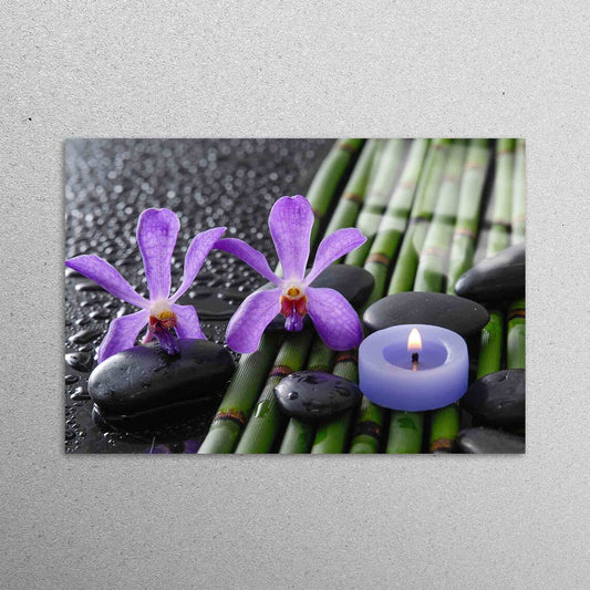 Zen Purple Orchid Bamboo Grove Acrylic Glass Print Tempered Glass Wall Art 100% Made in Australia Ready to Hang