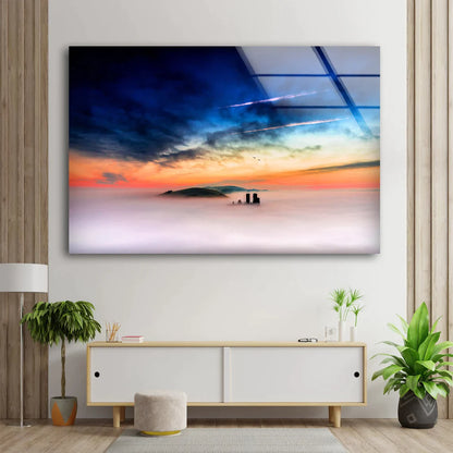 Mountain Clouds Sunset UV Direct Aluminum Print Australian Made Quality