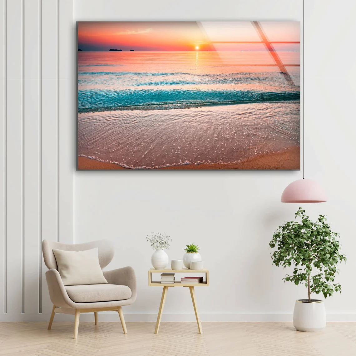 Sea Sunset Scenery UV Direct Aluminum Print Australian Made Quality