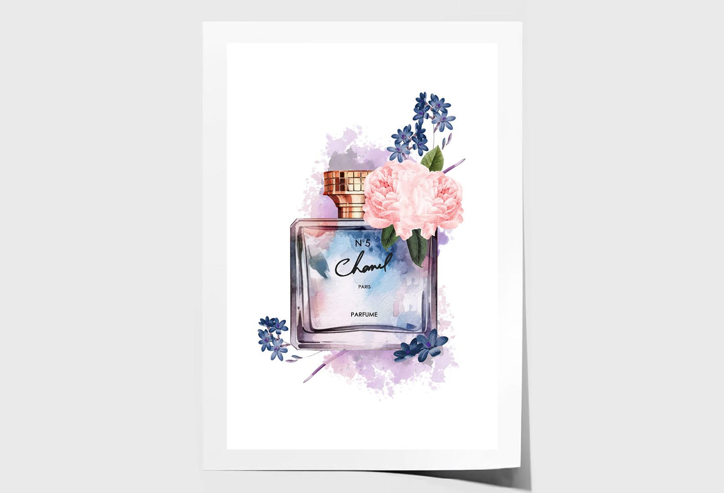 Purple Blue Perfume Wall Art Limited Edition High Quality Print Unframed Roll Canvas None