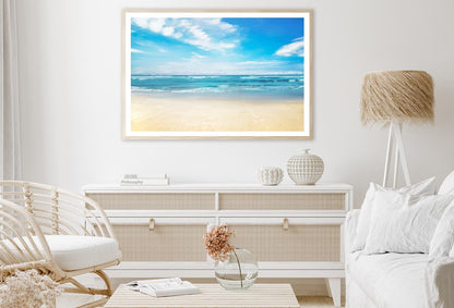 Sand Beach and Turquoise Water Home Decor Premium Quality Poster Print Choose Your Sizes