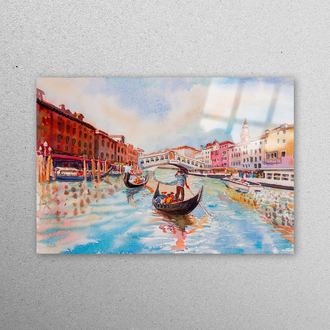 Venice Canal Painting Acrylic Glass Print Tempered Glass Wall Art 100% Made in Australia Ready to Hang