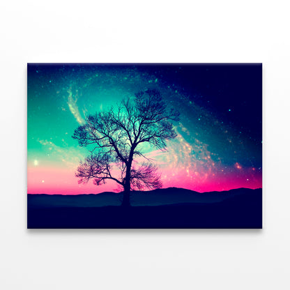 Red Alien Landscape Tree Stars  Wall Art Decor 100% Australian Made