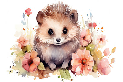 Small Mammal Surrounded By Flowers Home Decor Premium Quality Poster Print Choose Your Sizes