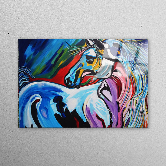 Abstract Horse Wall Art Acrylic Glass Print Tempered Glass Wall Art 100% Made in Australia Ready to Hang