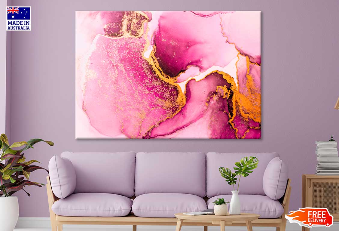 Pink Gold Alcohol Ink Print 100% Australian Made