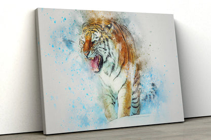 Tiger water color painting UV Direct Aluminum Print Australian Made Quality