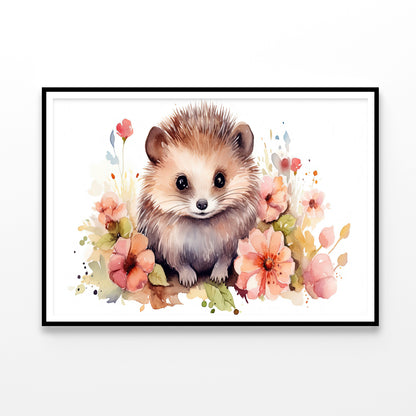 Small Mammal Surrounded By Flowers Home Decor Premium Quality Poster Print Choose Your Sizes