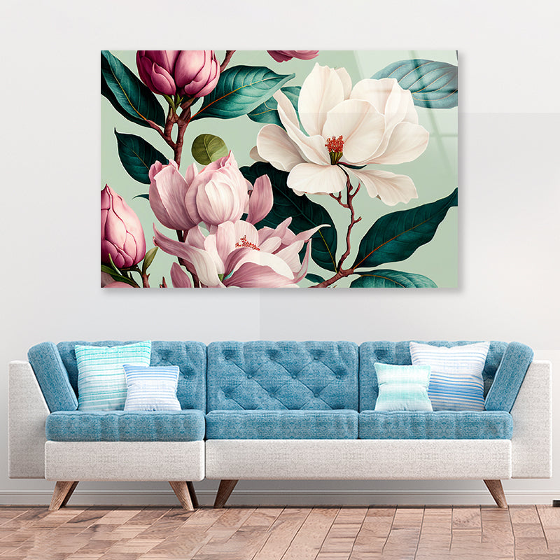 Floral Watercolor Pattern Acrylic Glass Print Tempered Glass Wall Art 100% Made in Australia Ready to Hang