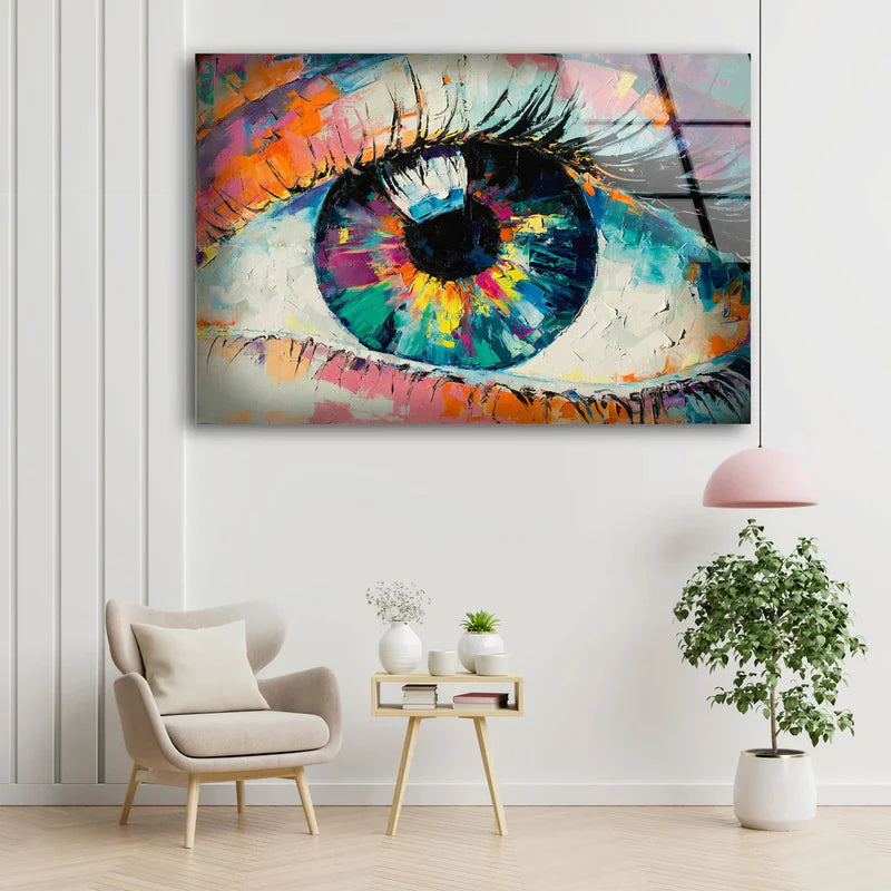 Colorful Abstract Eye UV Direct Aluminum Print Australian Made Quality