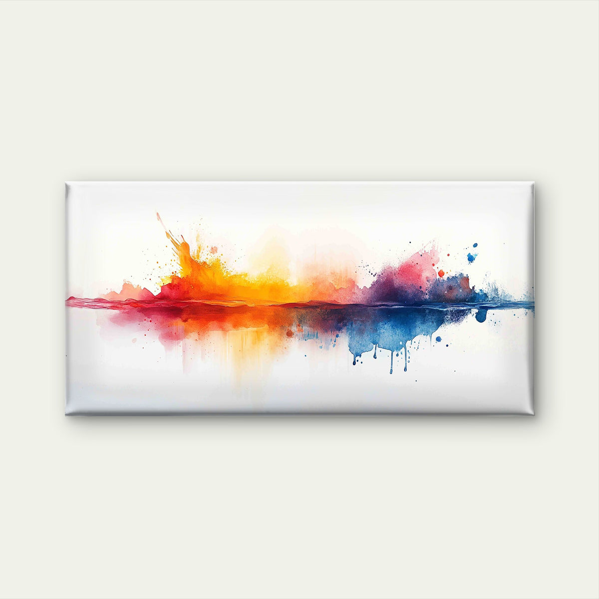 Vibrant Burst: Abstract Waterco Wall Art Canvas Office Home Room Framed 120x60cm