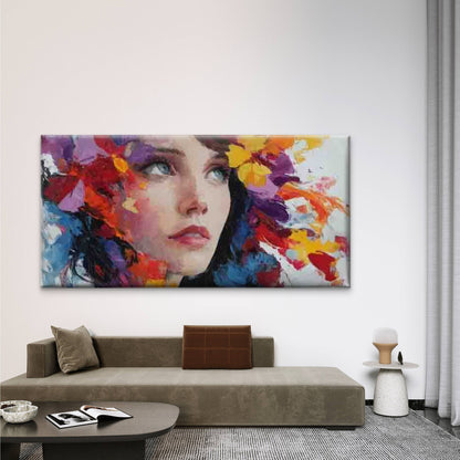Women Eye Abstract Splatter Wall Art Canvas Office Home Room Framed 120x60cm
