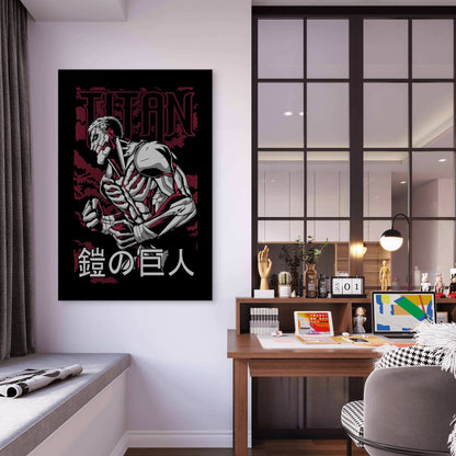 Maroon Cyberpunk Mecha 40x60cm Metal Print Ready to Hang