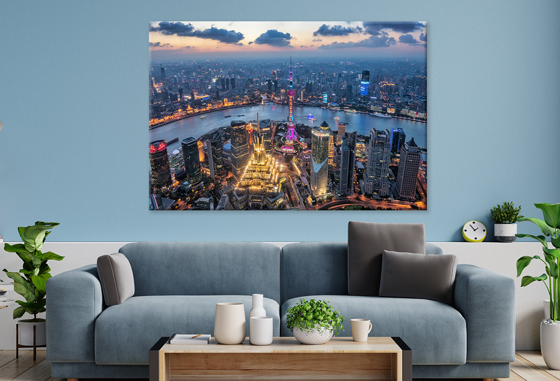 Shanghai cityscape Huangpu RiverWall Art Decor 100% Australian Made