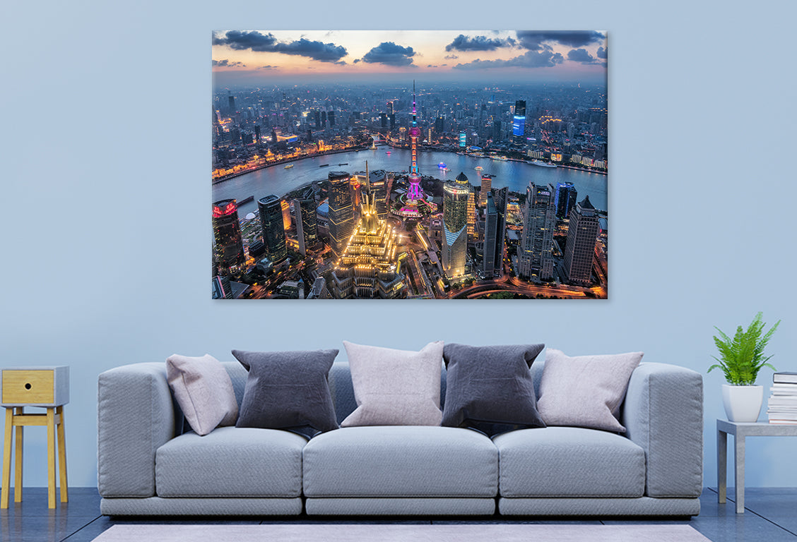 Shanghai cityscape Huangpu RiverWall Art Decor 100% Australian Made