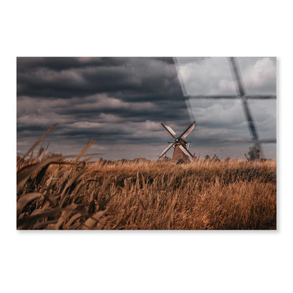 Old Windmills & Sunset, Netherland Acrylic Glass Print Tempered Glass Wall Art 100% Made in Australia Ready to Hang