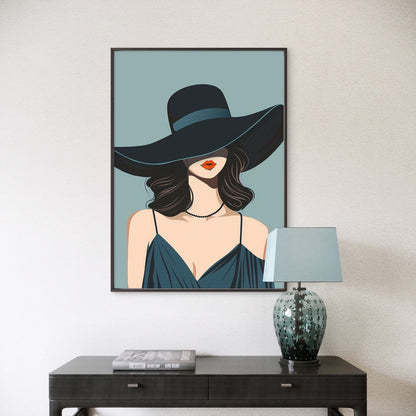 Classy Woman Teal Sun Dress Fashion Home Decor Premium Quality Poster Print Choose Your Sizes - Bella Home Decor