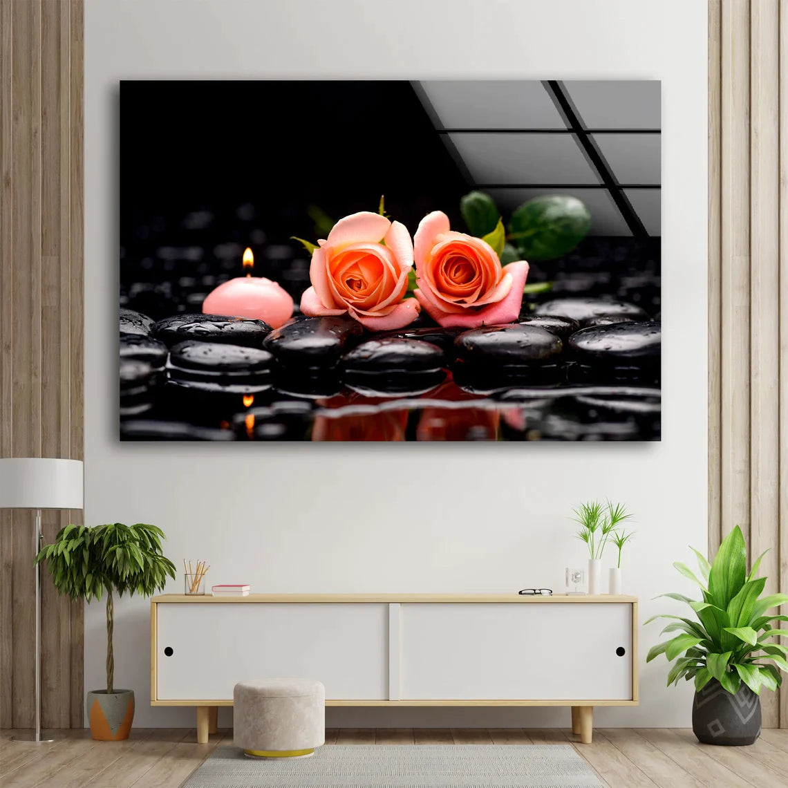 Rose Flower & Candle UV Direct Aluminum Print Australian Made Quality