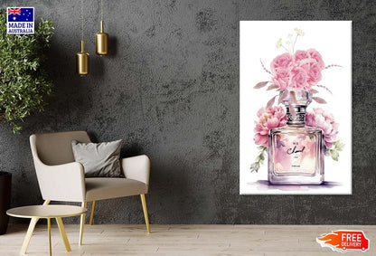 Pink Perfume and Flowers Print 100% Australian Made