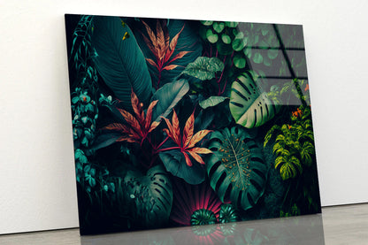 Lush Colorful Tropical Leaves Acrylic Glass Print Tempered Glass Wall Art 100% Made in Australia Ready to Hang