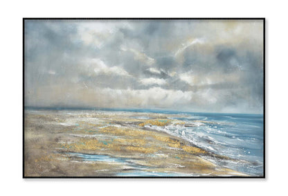 Beach, Waves, Blue Sea, Oil Painting Wall Art Limited Edition High Quality Print