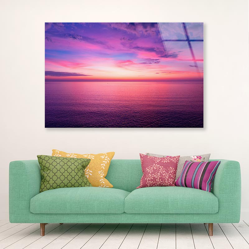 Aerial View Sunset Sky Acrylic Glass Print Tempered Glass Wall Art 100% Made in Australia Ready to Hang