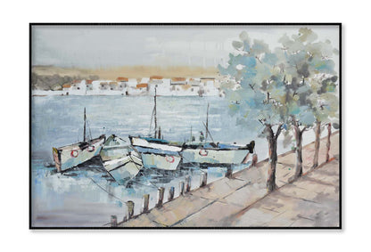 Boat On River Oil Painting Wall Art Limited Edition High Quality Print