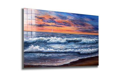 Seashore Painting UV Direct Aluminum Print Australian Made Quality