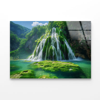 Waterfall in the Park Acrylic Glass Print Tempered Glass Wall Art 100% Made in Australia Ready to Hang