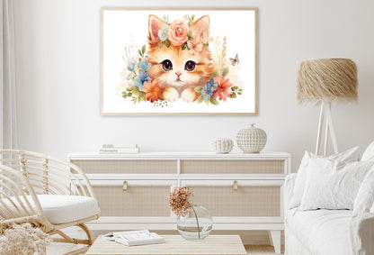 Baby Cat in Flower Blossom Garden Home Decor Premium Quality Poster Print Choose Your Sizes