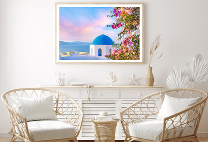 Bougainvillea Tree in Santorini Home Decor Premium Quality Poster Print Choose Your Sizes