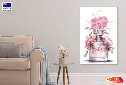 Pink Perfume and Flowers Print 100% Australian Made