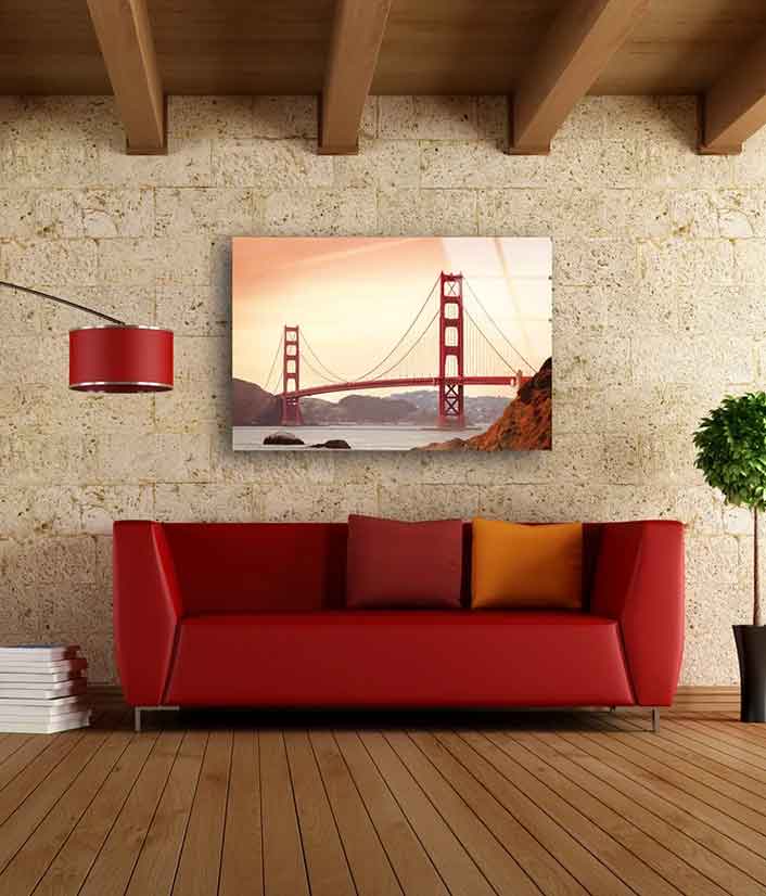 Golden Gate Bridge Sea UV Direct Aluminum Print Australian Made Quality