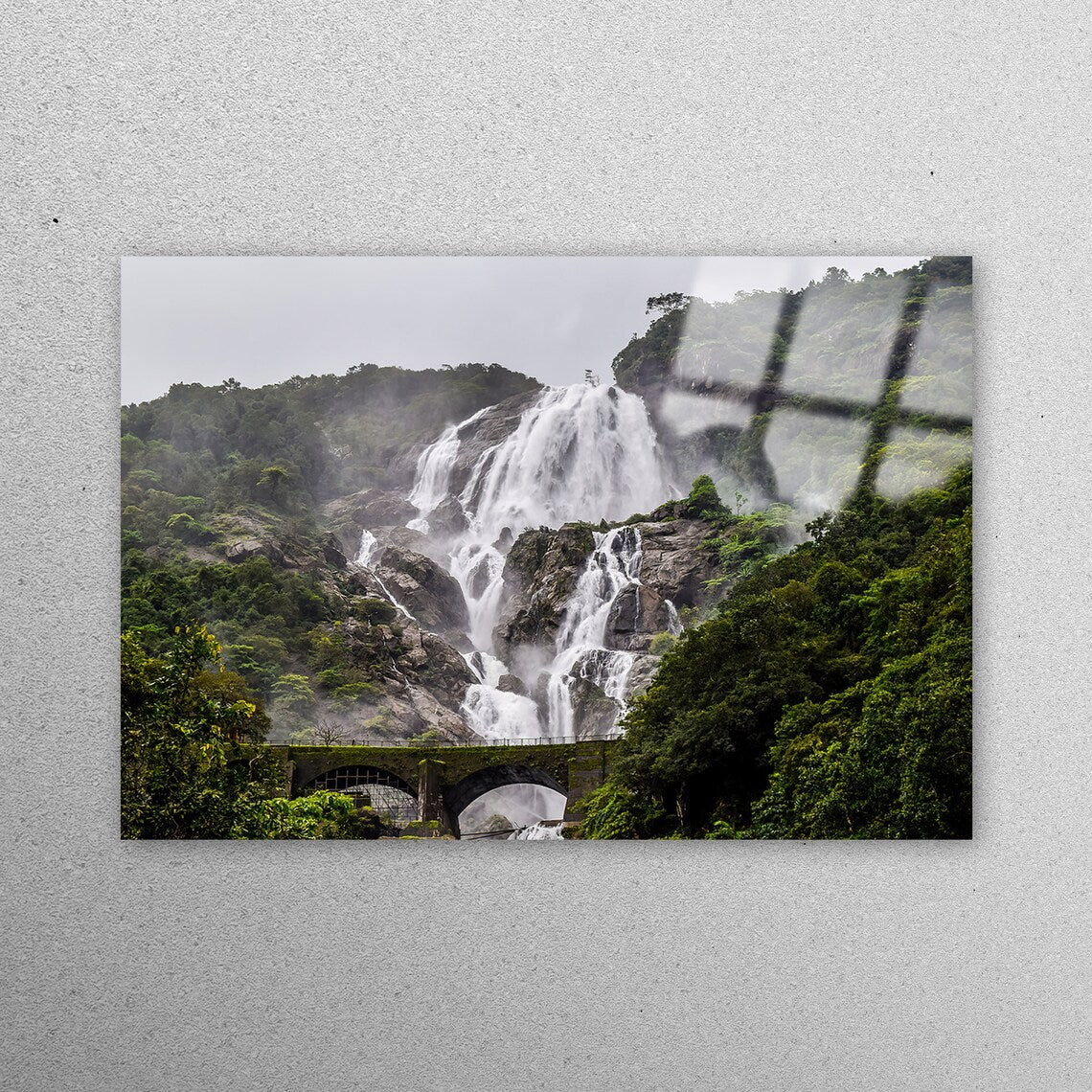 Waterfall Dudhsagar Acrylic Glass Print Tempered Glass Wall Art 100% Made in Australia Ready to Hang