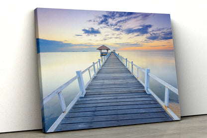 Wooden Pier Sunset UV Direct Aluminum Print Australian Made Quality