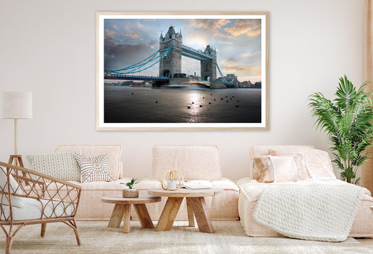 Tower Bridge During Evening, London, UK Home Decor Premium Quality Poster Print Choose Your Sizes